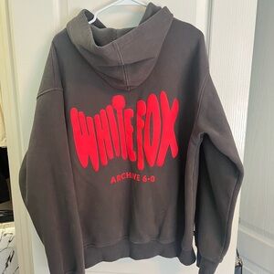 White Fox Boutique Black Hoodie with Red Logo